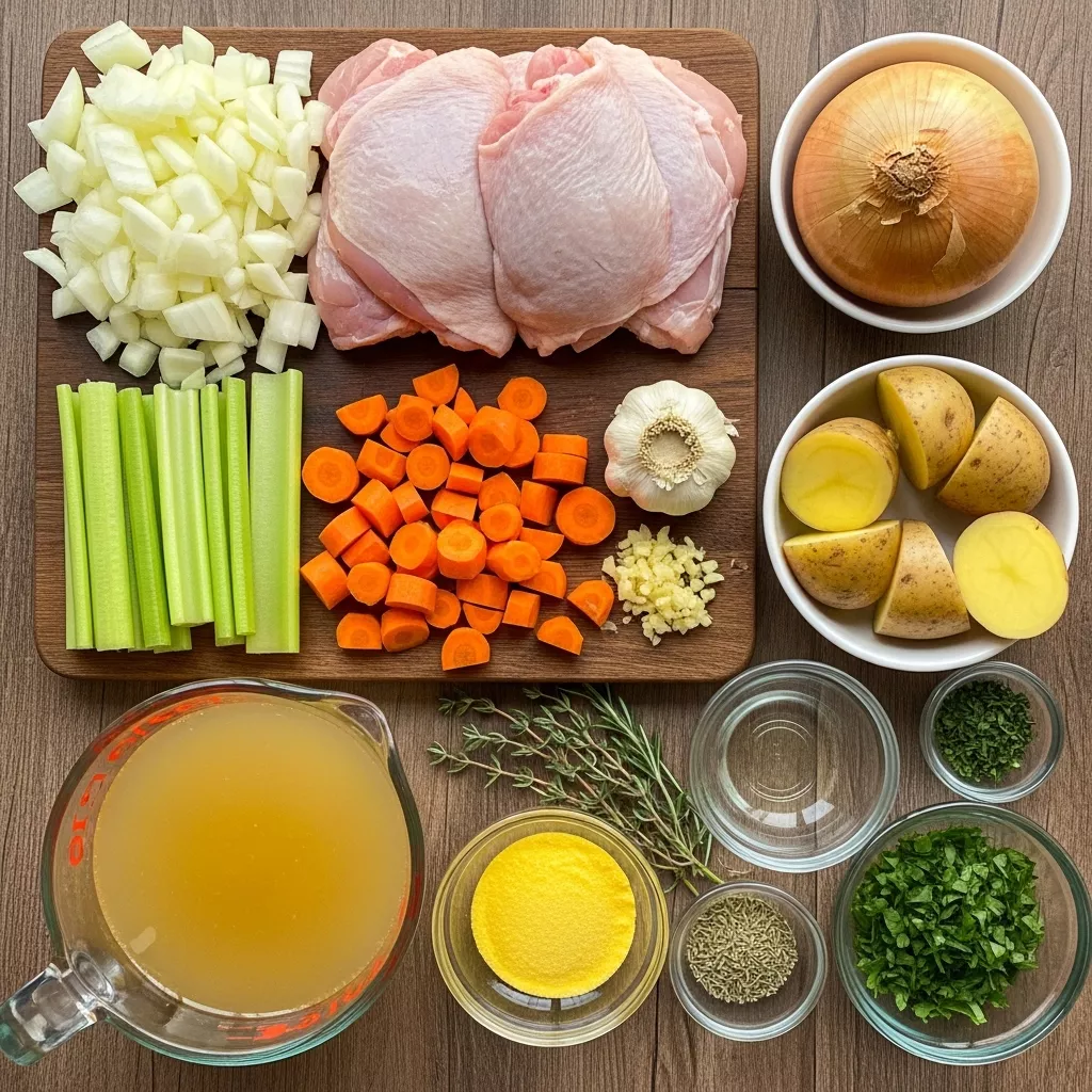 Ingredients for Cozy Crockpot Chicken Thigh Pot Roast