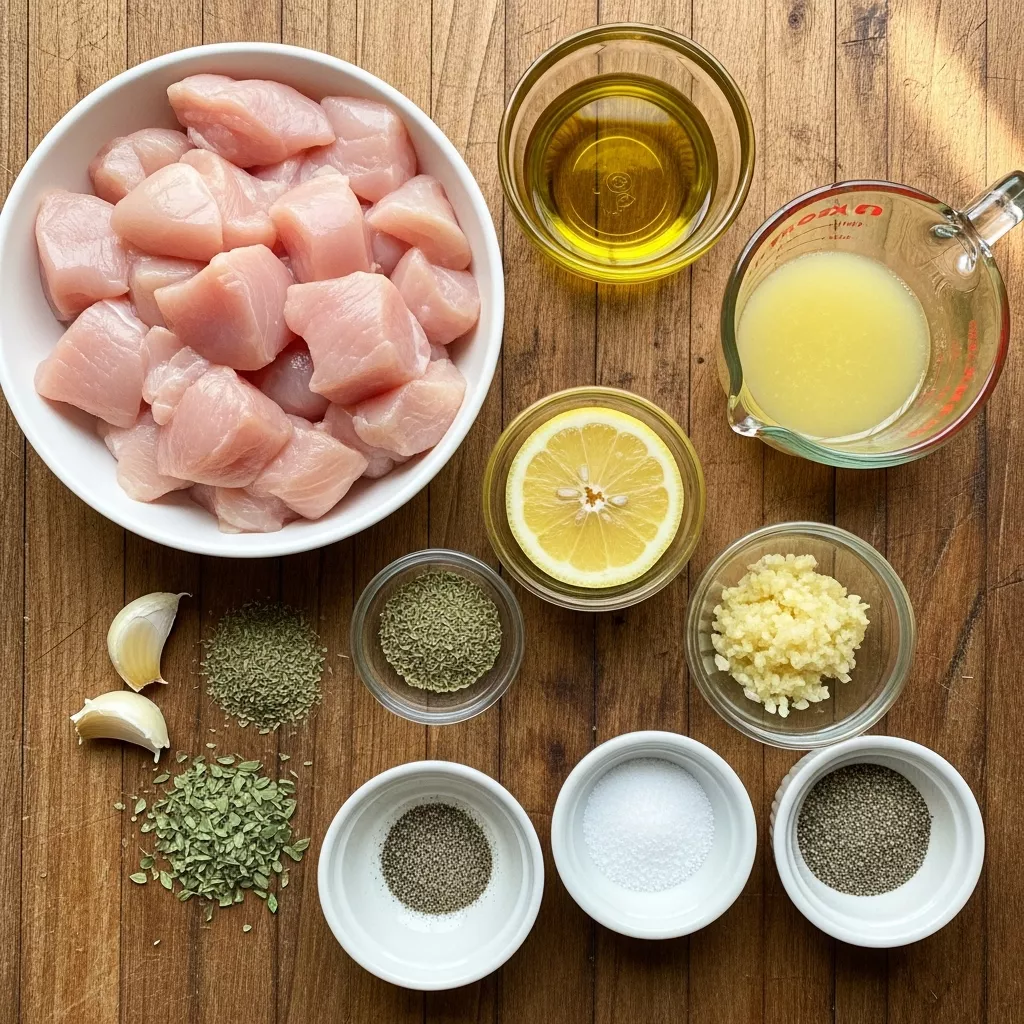 Ingredients for 5-Minute Authentic Greek Chicken Souvlaki Marinade