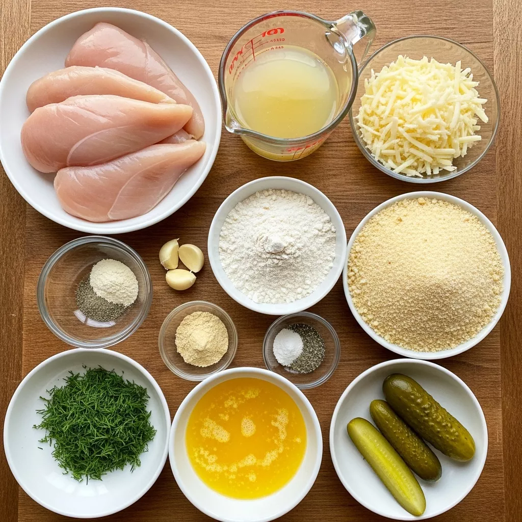 Ingredients for Tangy Dill Pickle Parmesan Chicken