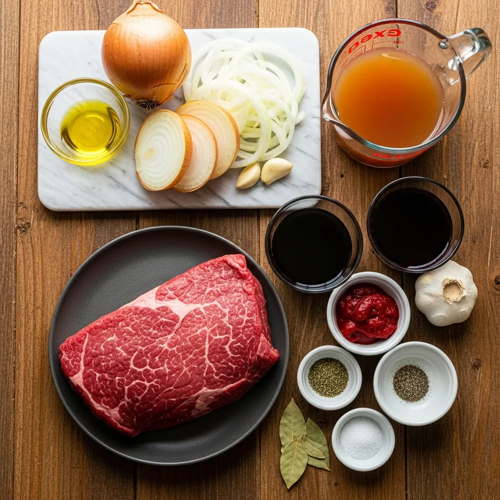 Ingredients for Cozy French Onion Pot Roast