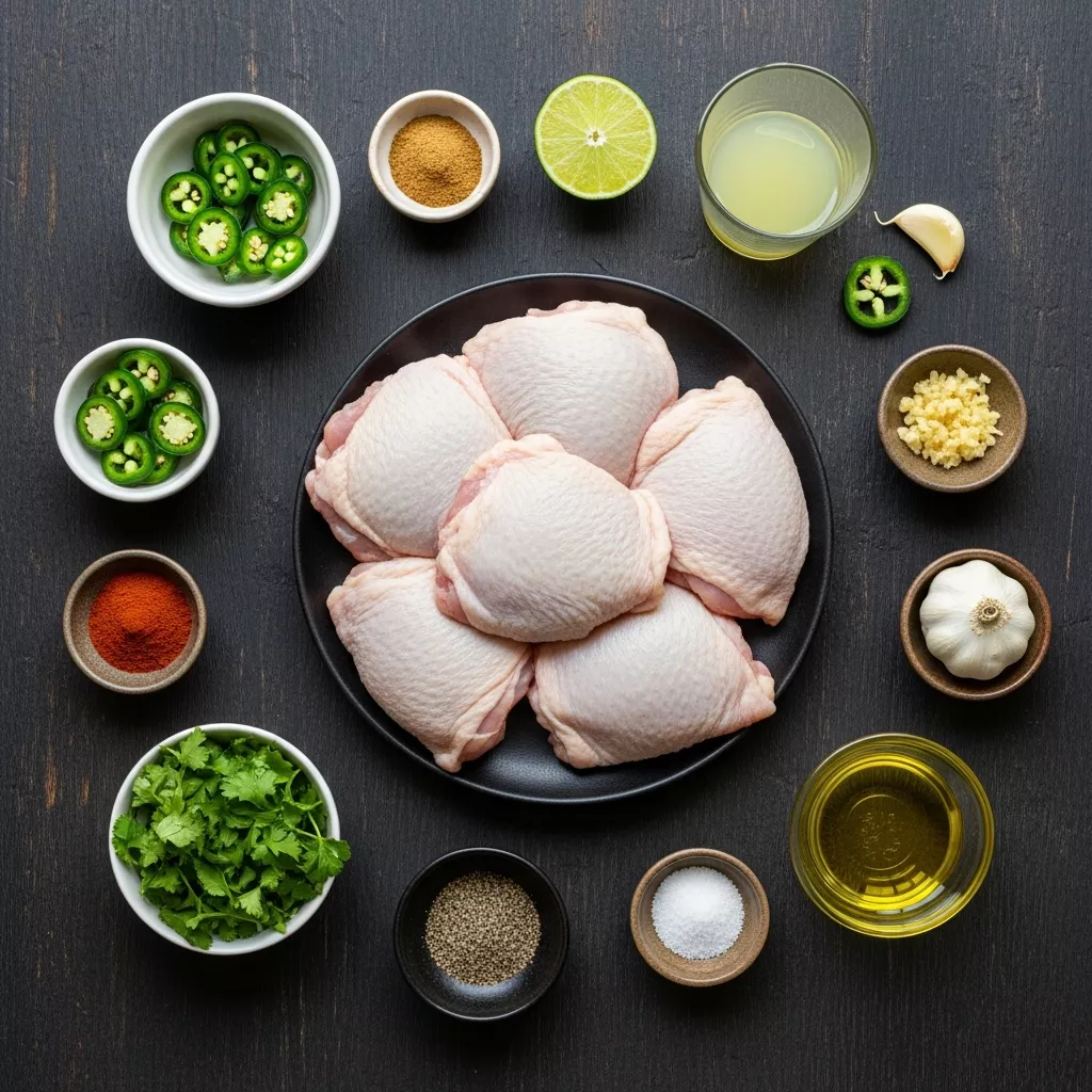 Ingredients for Blazing Grilled Jalapeno Chicken with Tangy Lime Marinade