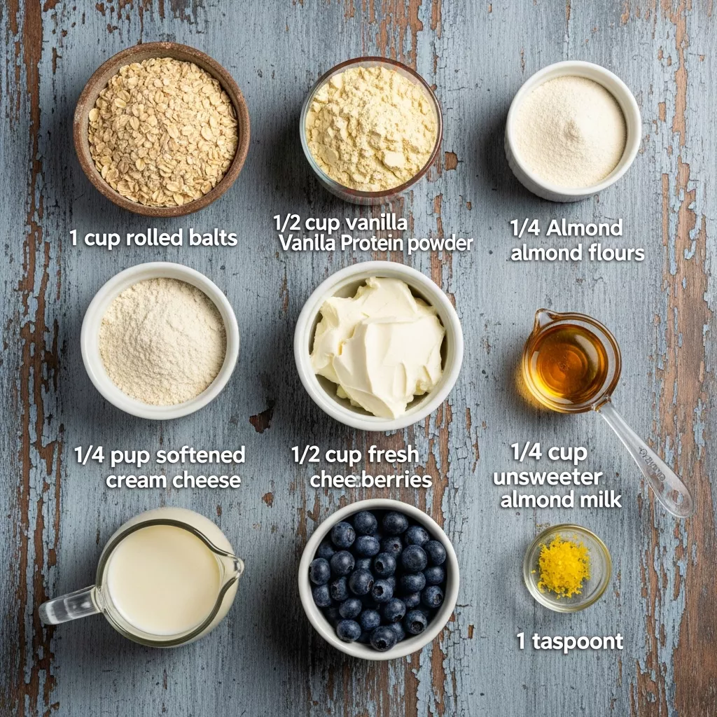 Ingredients for Blueberry Cheesecake Bliss Protein Energy Bites