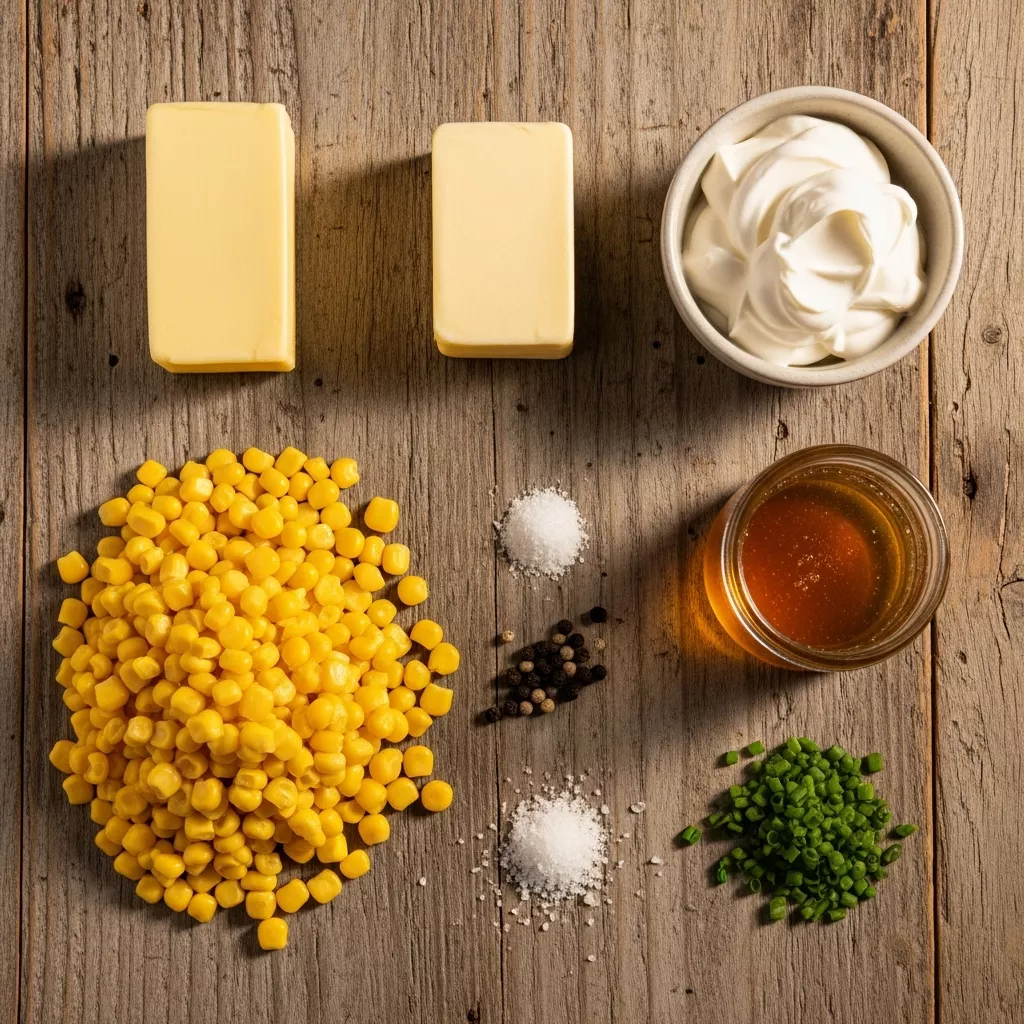 Ingredients for Golden Creamy Honey Butter Corn Medley