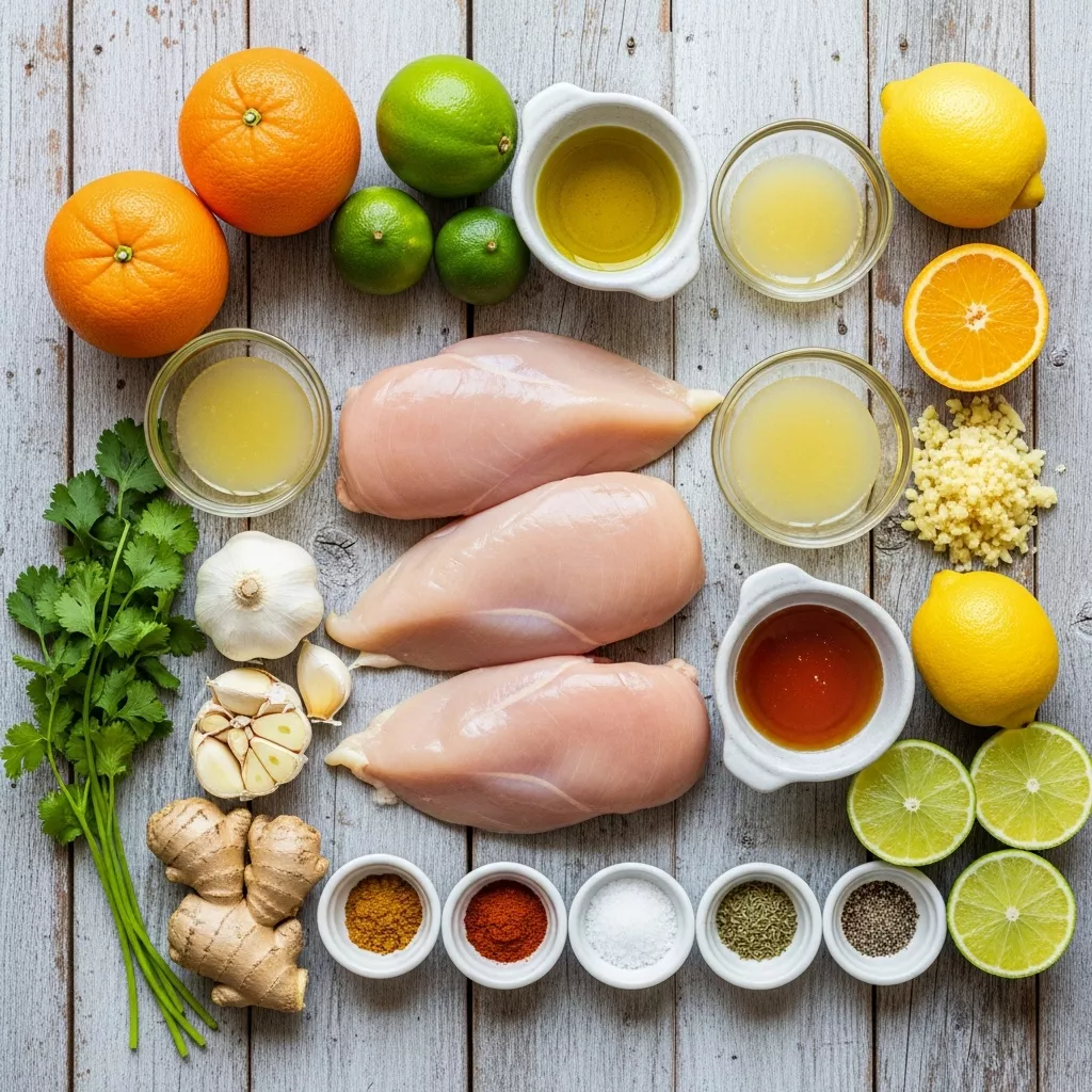 Ingredients for Key West Sunshine Grilled Chicken: Zesty Tropical Citrus Infusion