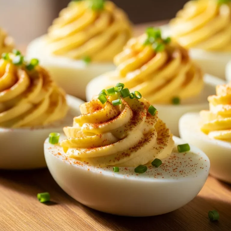 Recipe card for Creamy Easter Deviled Eggs