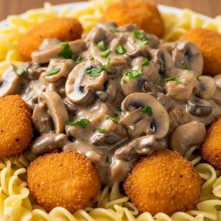 Recipe Card for Creamy Chicken Mushroom Stroganoff