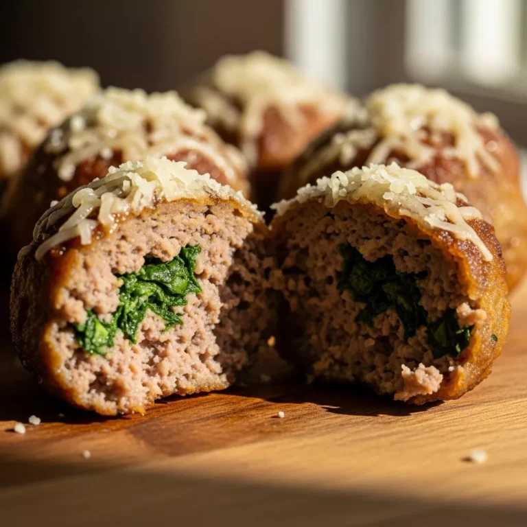 Spinach Garlic Meatballs Recipe Card
