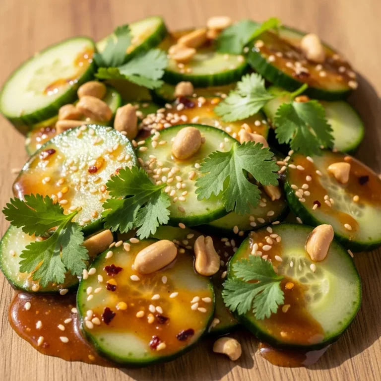 Recipe card for Spicy Peanut Cucumber Salad