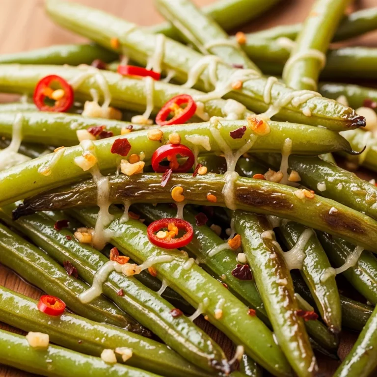 Recipe card for Crack Green Beans with Garlic and Parmesan