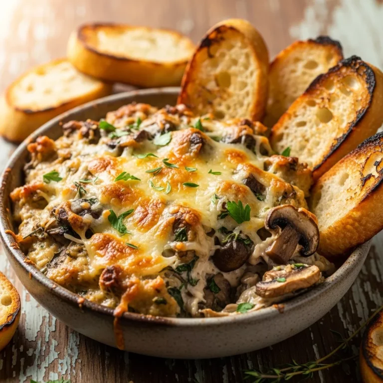 Recipe Card for Cozy Stuffed Mushroom Dip