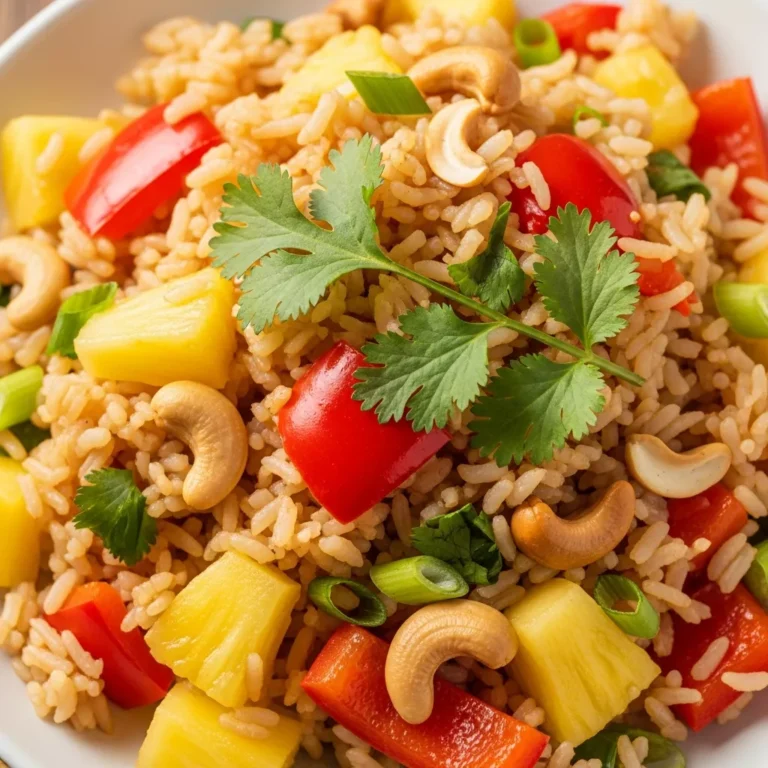 Tropical Pineapple Ginger Rice Recipe Card