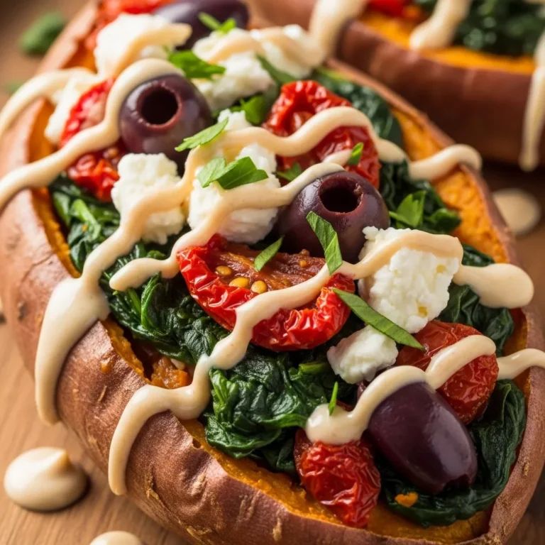 Mediterranean Stuffed Sweet Potatoes Recipe Card
