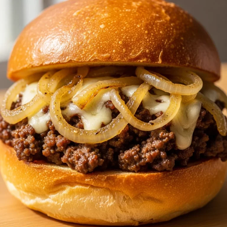 French Onion Beef Sloppy Joes Recipe Card Perfect for anyone who loves french onion sloppy joes!