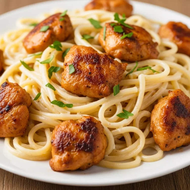 Recipe card for Cajun Chicken Garlic Parmesan Linguine