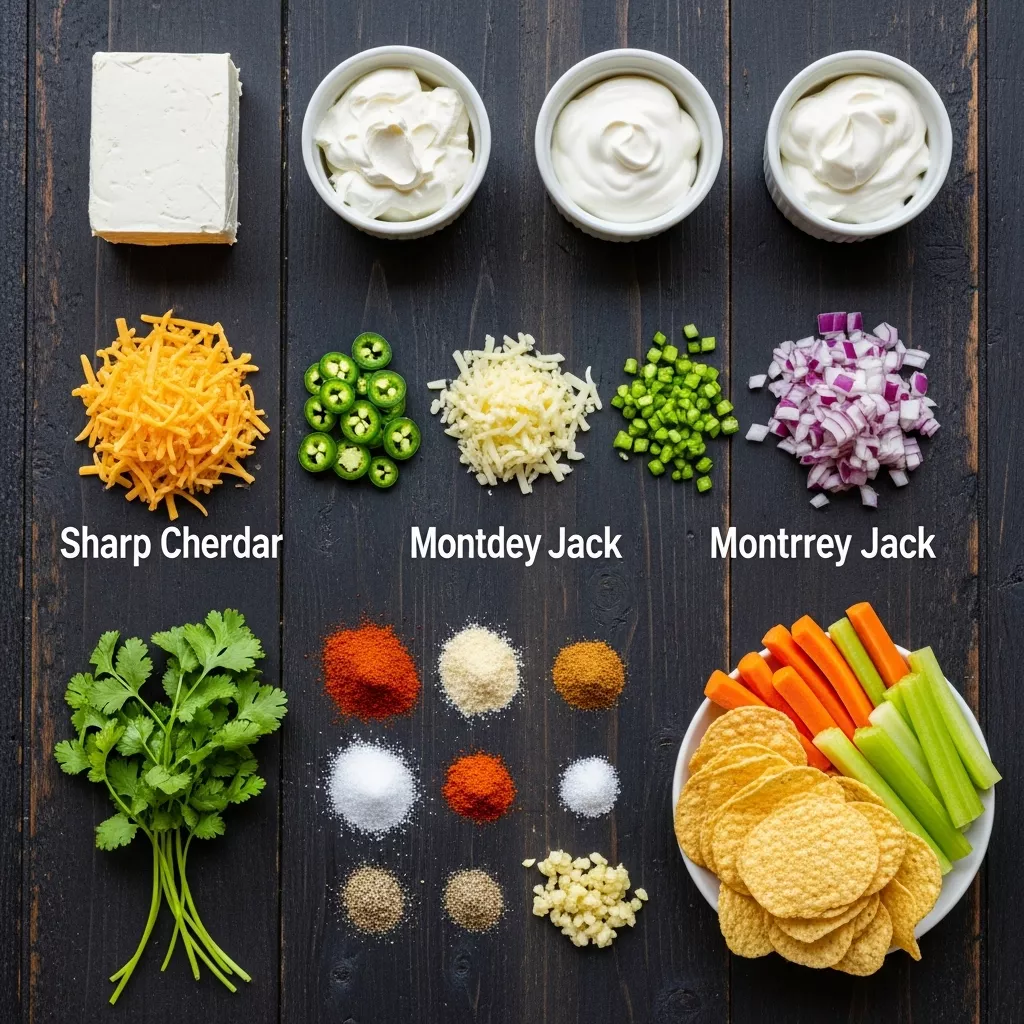 Ingredients for The Irresistible Fiery Skillet Swirl Dip