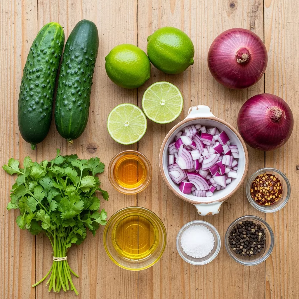 Ingredients for Zesty Honey-Lime Cucumber Crunch Salad: Your Ultimate Summer Refreshment