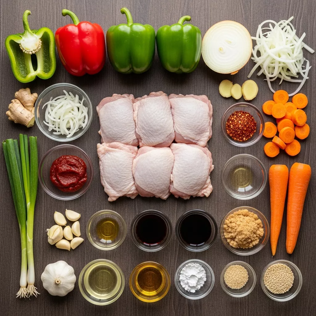Ingredients for Seoul's Fiery Gochujang Chicken & Veggie Stir-Fry