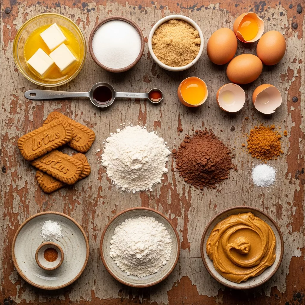 Ingredients for Decadent Biscoff Cookie Butter Dream Brownies