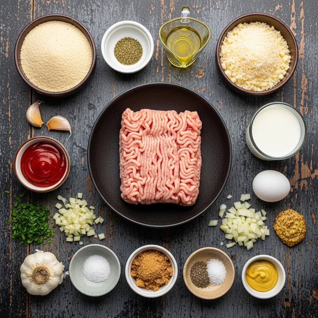 Ingredients for Ultimate Umami Chicken Loaf: Garlic Parmesan Perfection