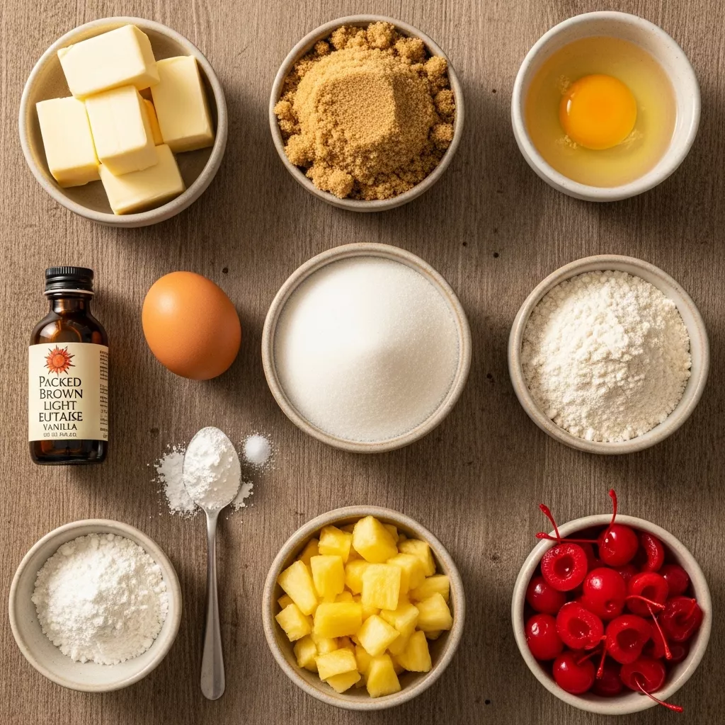 Ingredients for Golden Glazed Mini Pineapple Paradise Cookies