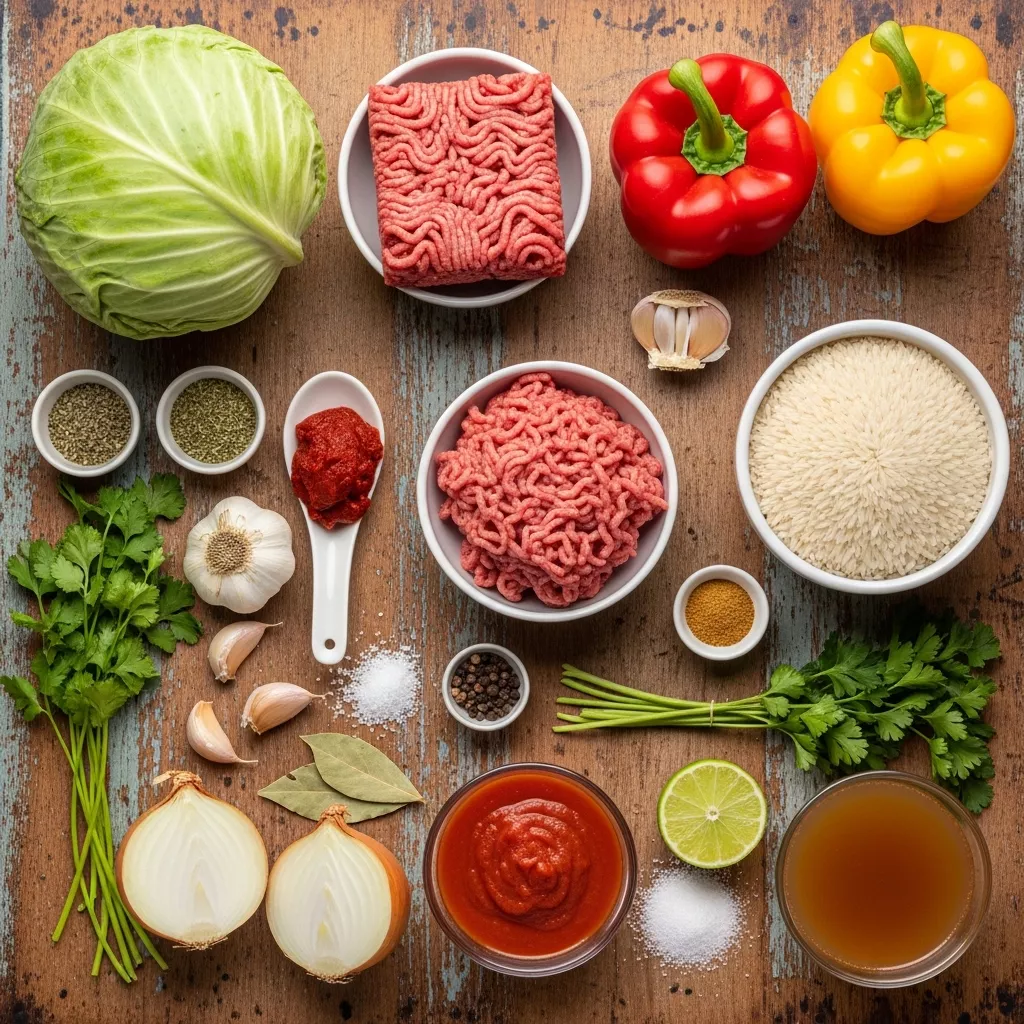 Ingredients for Authentic Dominican Niños Envueltos: Savory Stuffed Cabbage