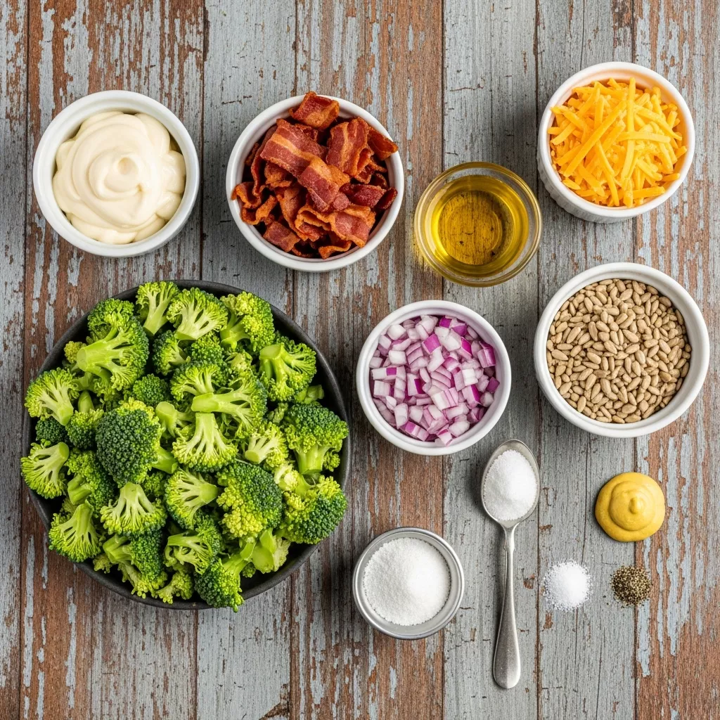 Ingredients for Keto Creamy Loaded Broccoli Salad: Your Low-Carb Sidekick