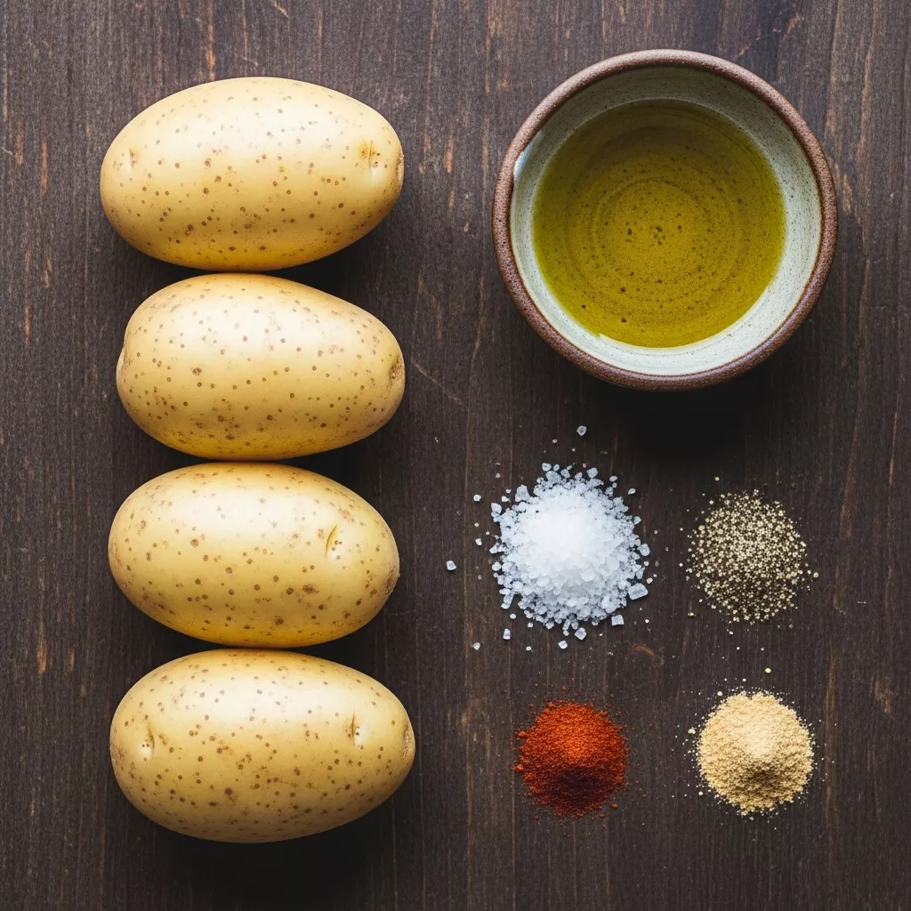 Ingredients for Ultimate Air Fryer Crispy Baked Potatoes: Golden Perfection, Fluffy Inside