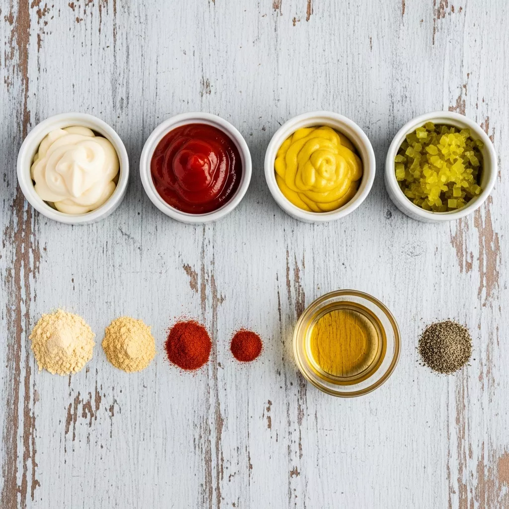 Ingredients for Creamy Diner-Style Secret Smash Sauce