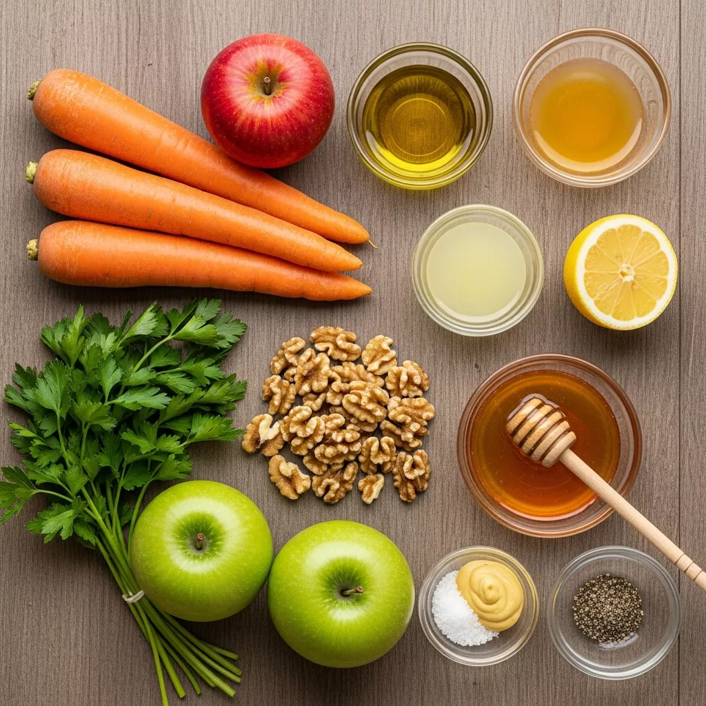 Ingredients for Zesty Honey-Kissed Carrot Apple Slaw