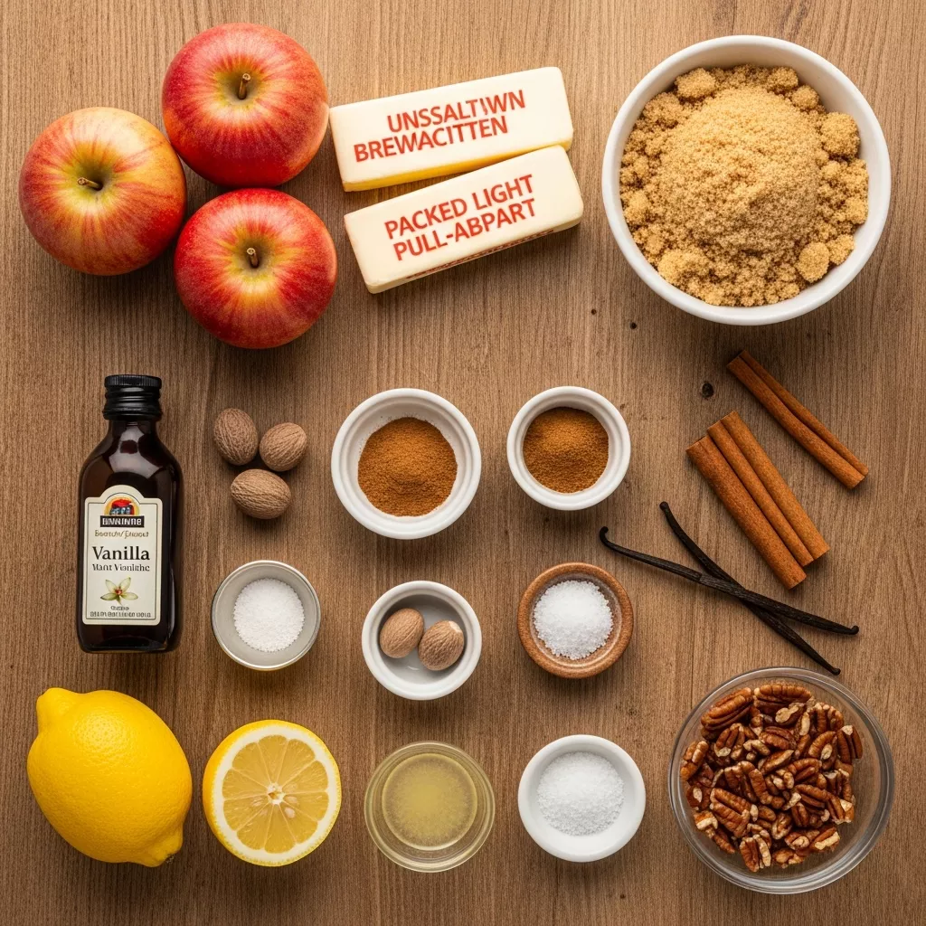 Ingredients for Golden Spiced Apple Pull-Apart Delight