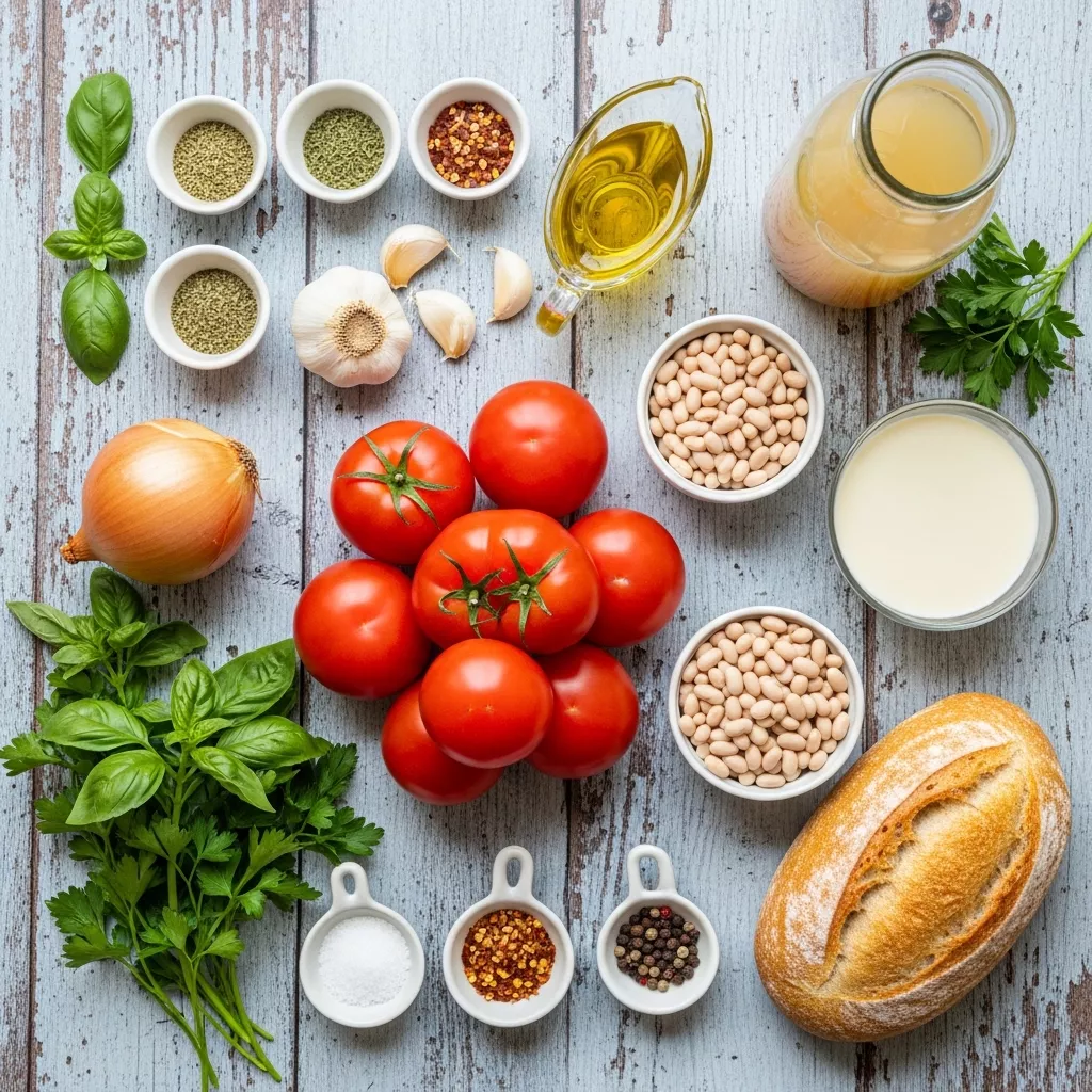 Ingredients for Velvety Vegan Tomato & Cannellini Soup: Your Ultimate Cozy Comfort Bowl