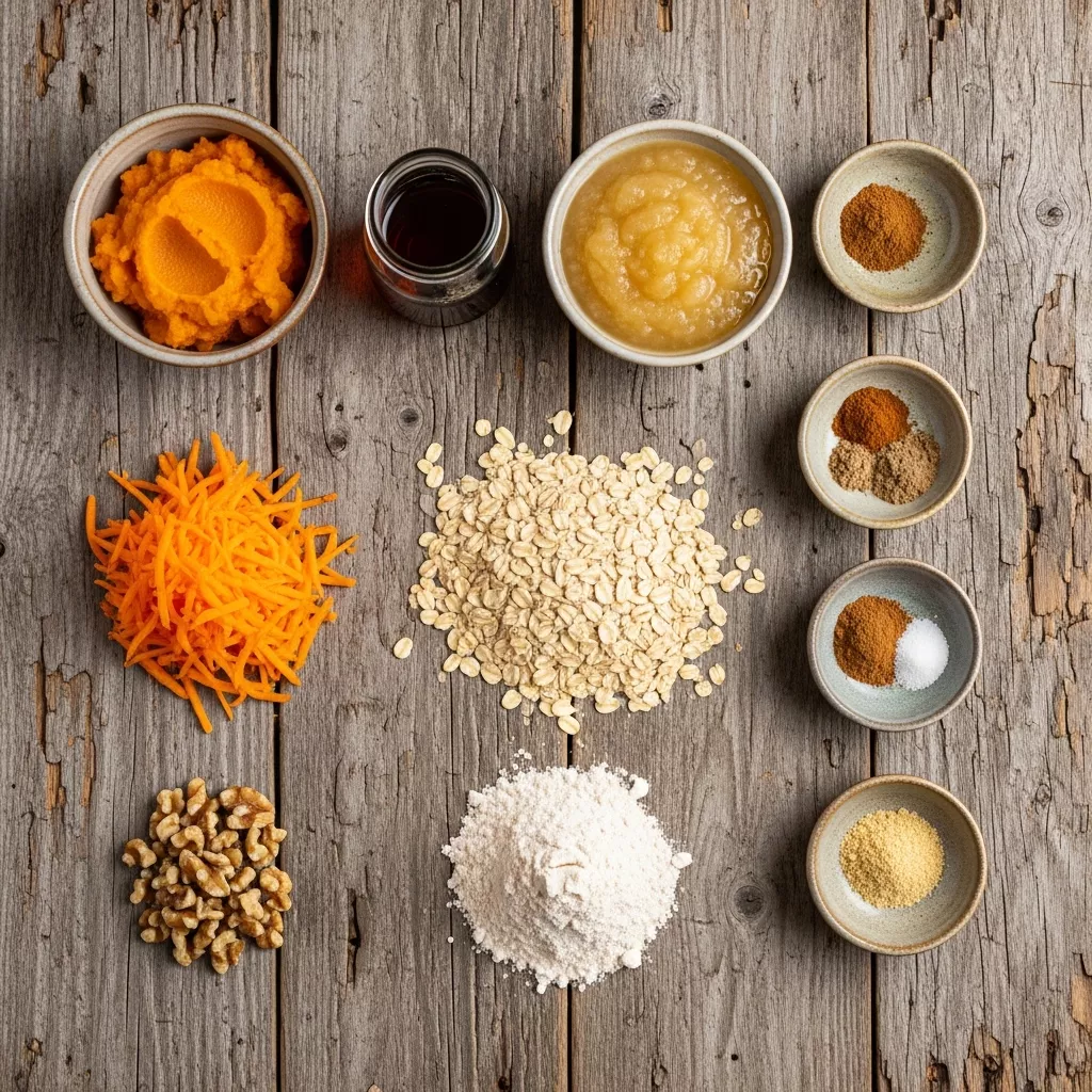 Ingredients for Nourishing Autumn Glow Carrot Pumpkin Chews