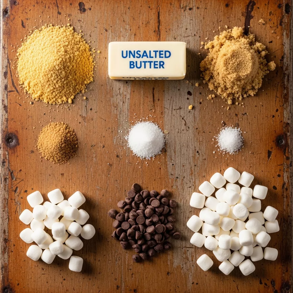 Ingredients for Golden Graham Gooey S'mores Cracker Cookies