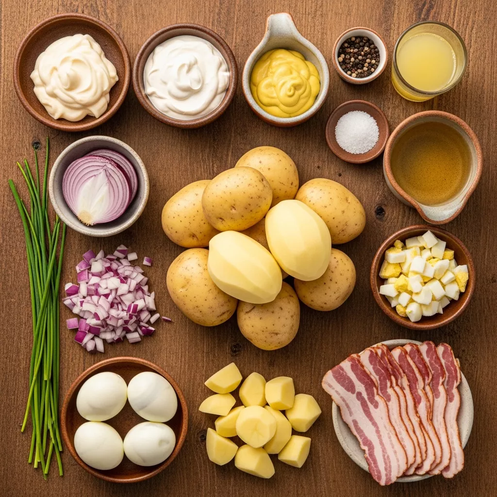 Ingredients for The Ultimate Loaded Steakhouse Potato Salad