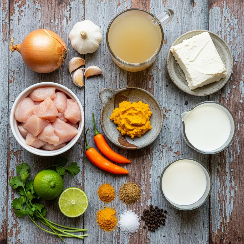 Ingredients for Zesty Golden Aji Amarillo Cream Chicken