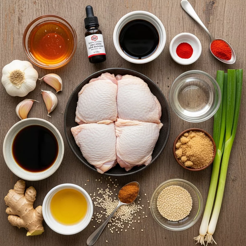 Ingredients for Sticky Sweet Char Siu Chicken: Authentic Oven-Baked Perfection