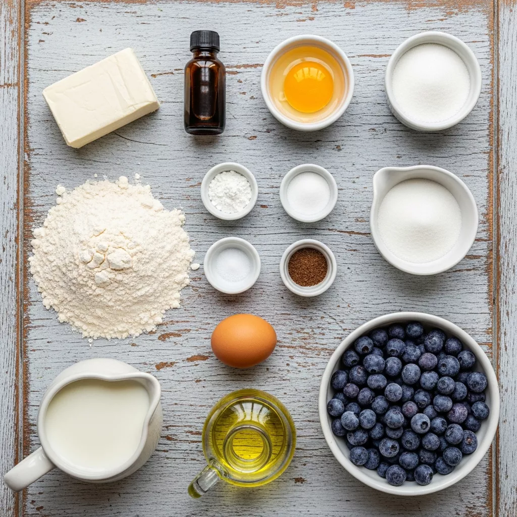 Ingredients for Irresistible Blueberry Swirl Cream Cheese Muffins