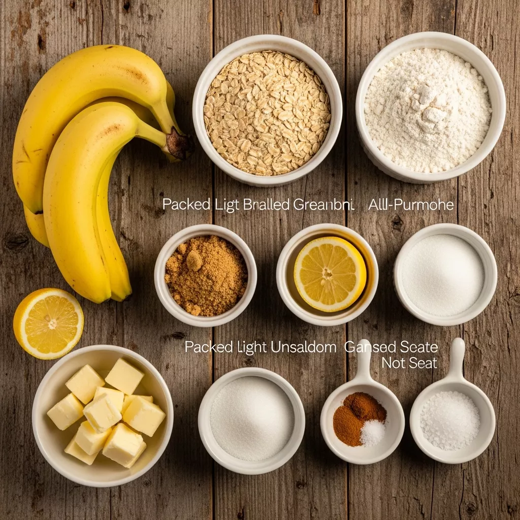 Ingredients for Golden Spiced Banana Oat Crumble: A Hug in a Bowl