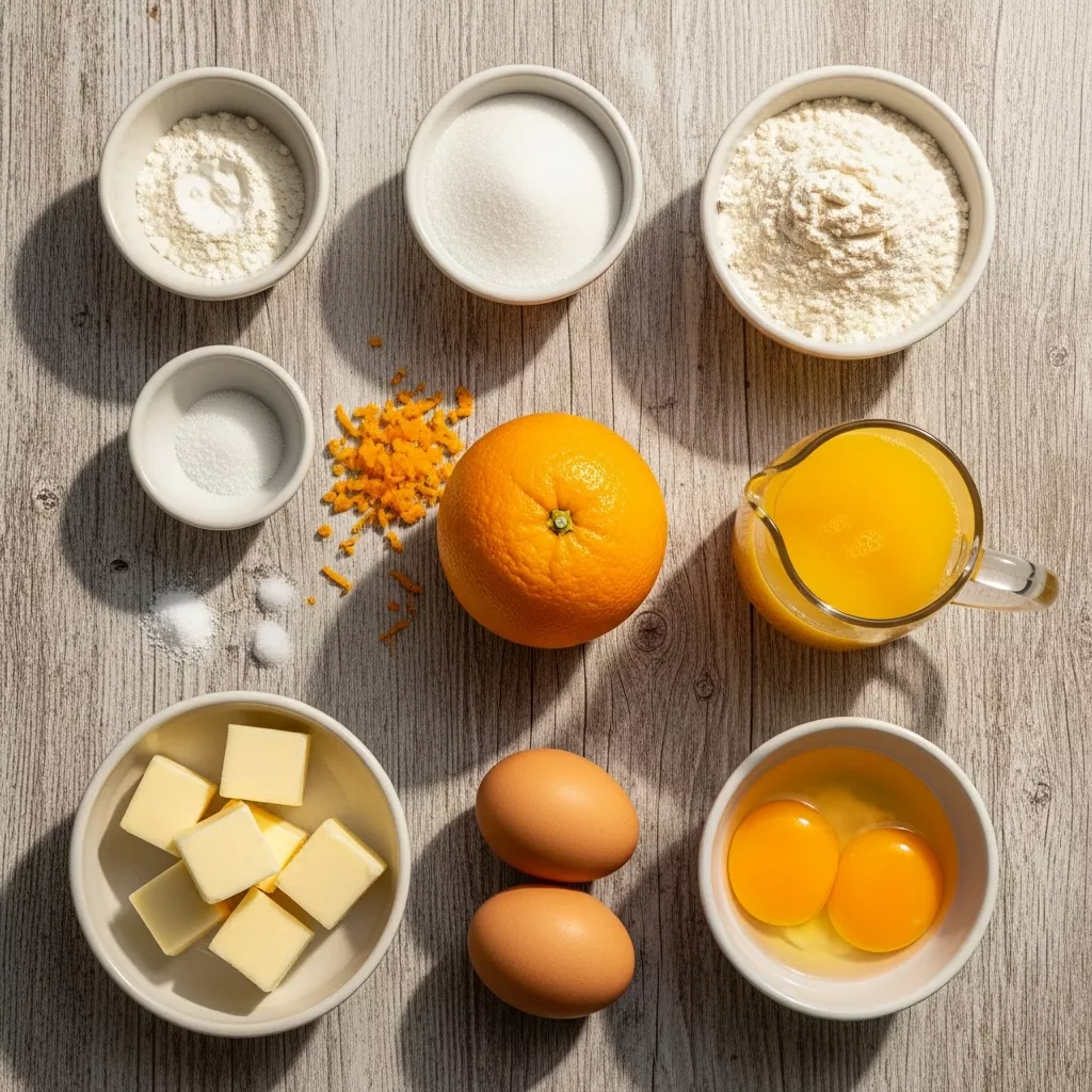 Ingredients for Effortless Zesty Orange Dream Tart