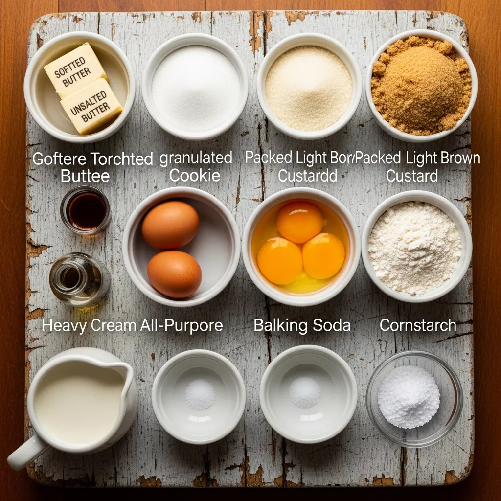 Ingredients for Golden Torch-Kissed Creme Brulee Cookies