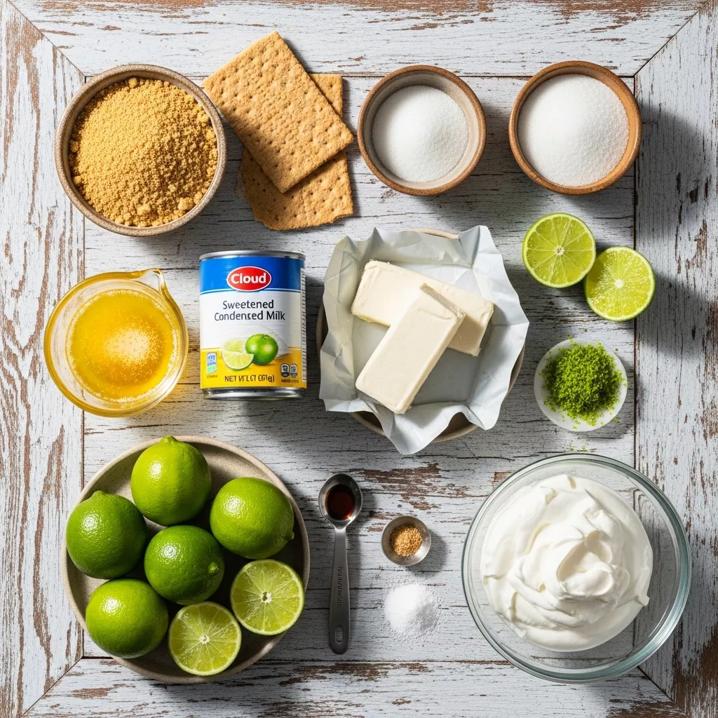 Ingredients for Cloud Nine Zesty Lime Mousse Cheesecake – No Bake Dream!