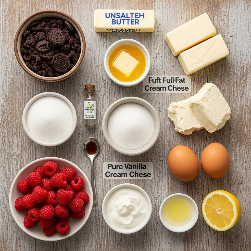 Ingredients for Velvet Raspberry Chocolate Dream Bites