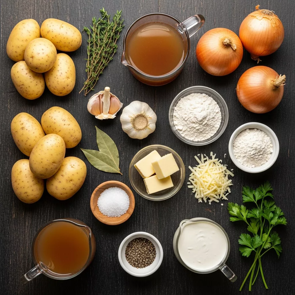 Ingredients for Golden French Onion Potato Bake: Irresistibly Creamy Layers