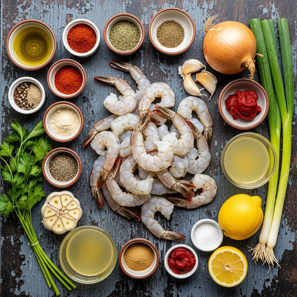 Ingredients for Explosive Zesty Cajun Voodoo Shrimp