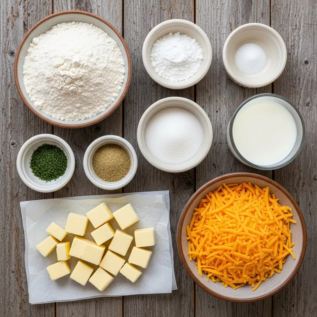 Ingredients for Golden Garlic Cheddar Biscuit Loaf: Your New Favorite Side