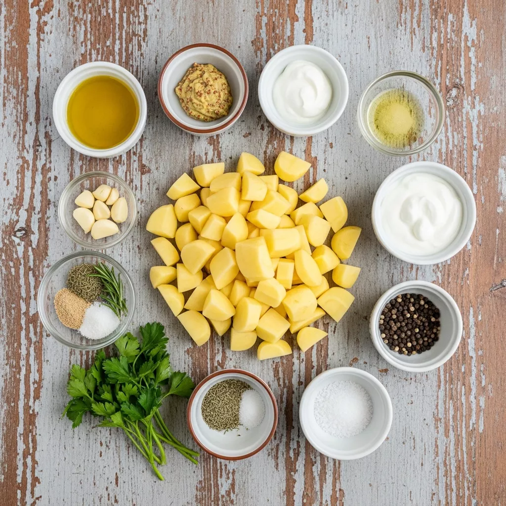 Ingredients for Velvety Dijon Delight Roasted Potatoes