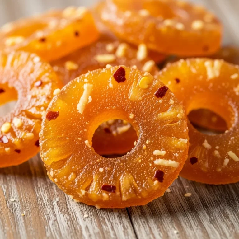 Plate of homemade Tropical Sweet Heat Pineapple Cowboy Candy, showcasing its vibrant color and chewy texture, ready to be served.