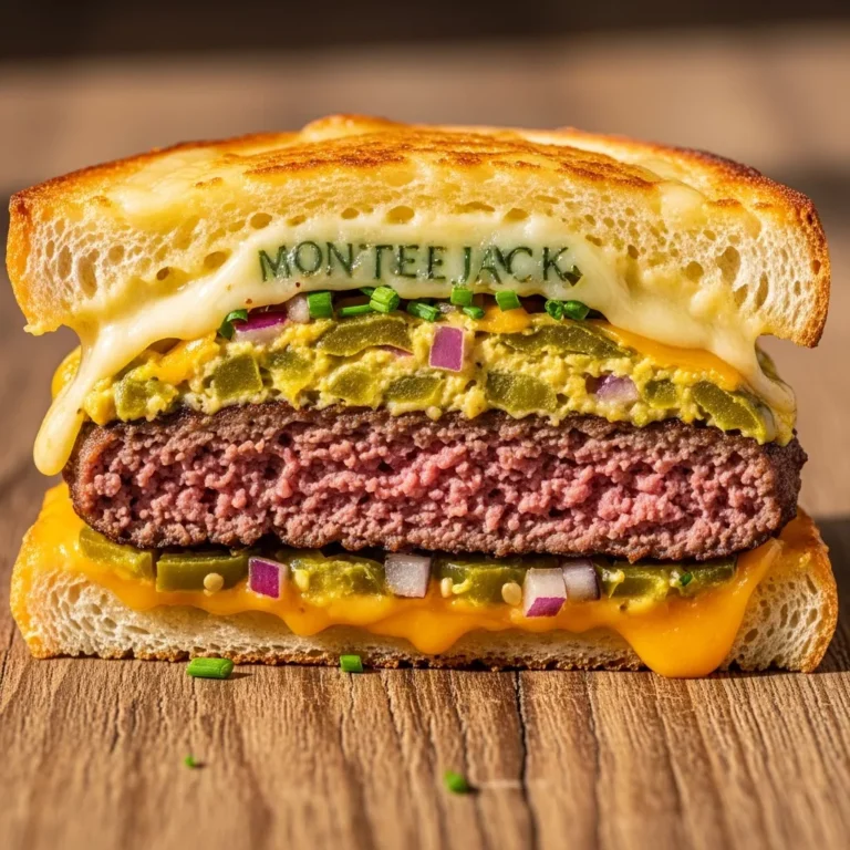 A complete Ultimate Spicy Jalapeño Popper Patty Melt sandwich served on a rustic plate, ready to eat.