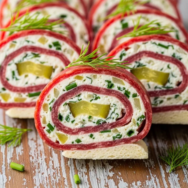 Delicious Keto Beef Salami Roll-Ups sliced into pinwheels, ready to serve as a quick low-carb snack.