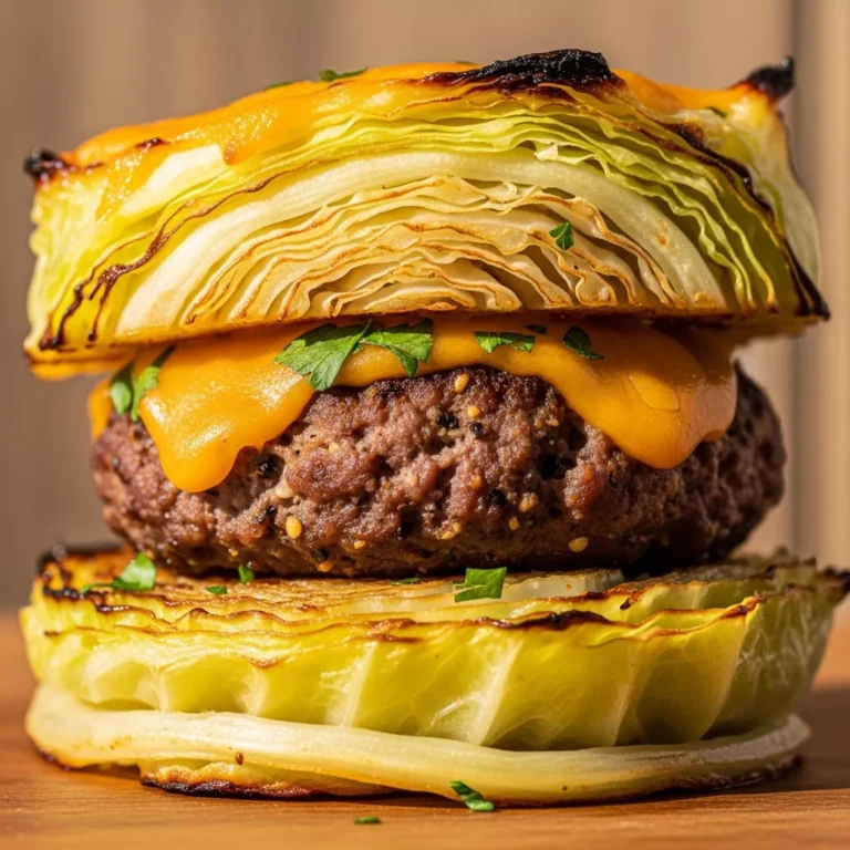 Golden Baked Cabbage & Beef Patties as a complete, healthy meal.